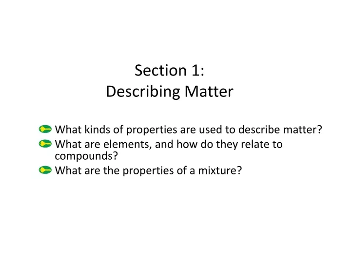 section 1 describing matter
