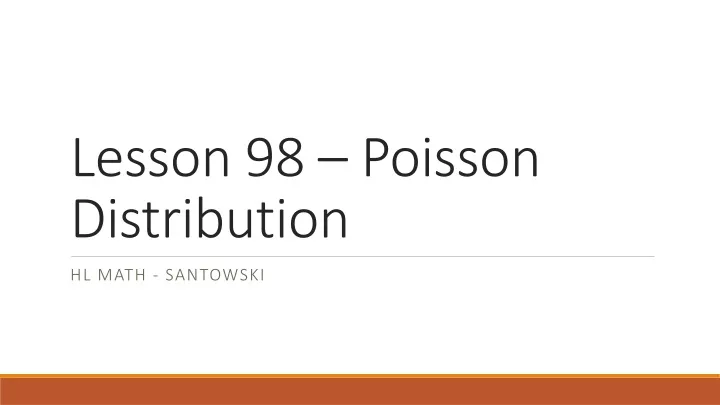 lesson 98 poisson distribution