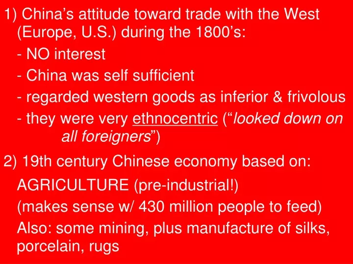 1 china s attitude toward trade with the west