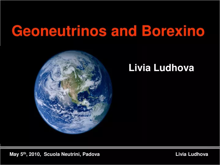 geoneutrinos and borexino