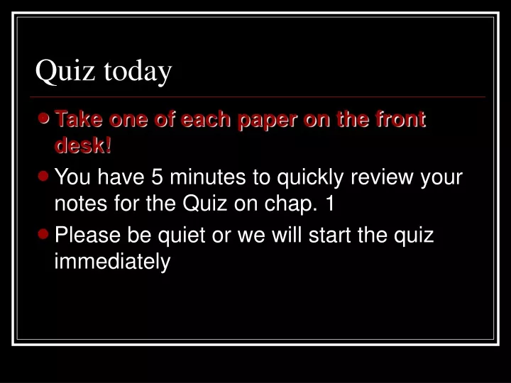 quiz today