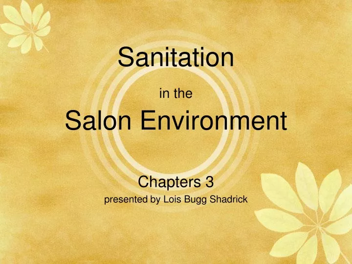 sanitation in the salon environment