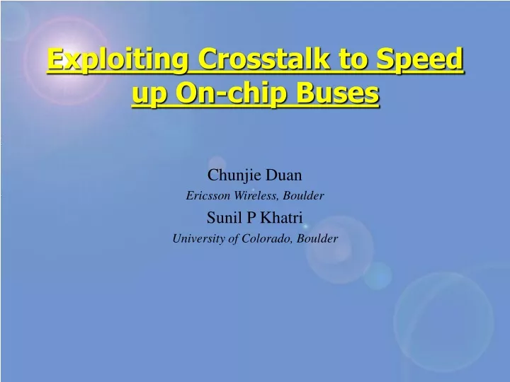 exploiting crosstalk to speed up on chip buses