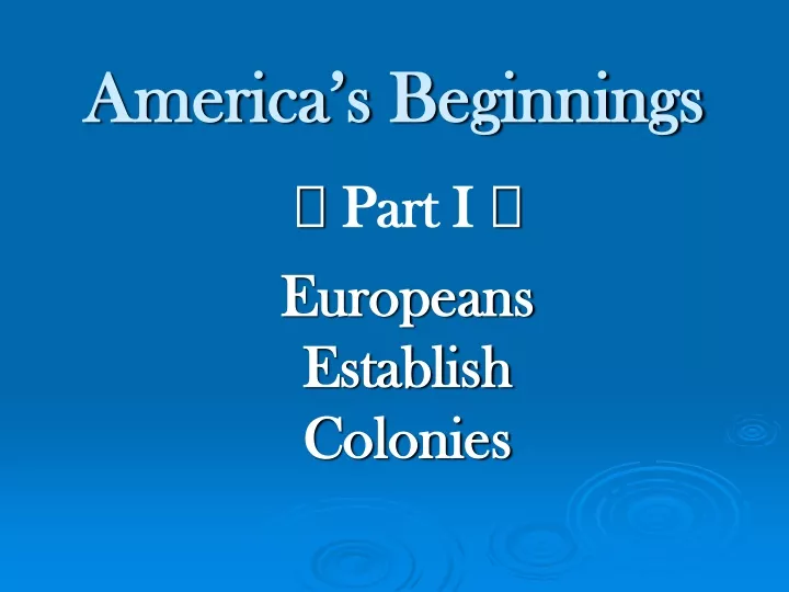 america s beginnings