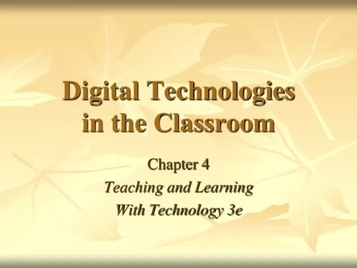 digital technologies in the classroom