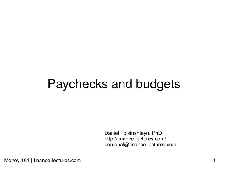 paychecks and budgets
