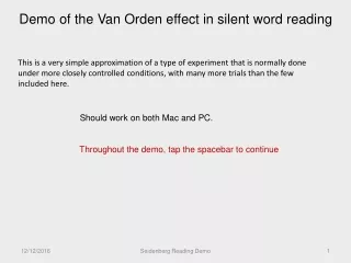 Demo of the Van Orden effect in silent word reading