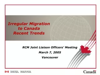 Irregular Migration to Canada Recent Trends