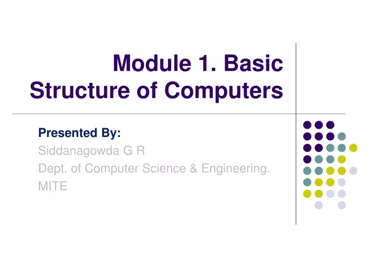 module 1 basic structure of computers