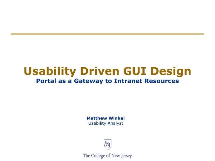 usability driven gui design portal as a gateway to intranet resources