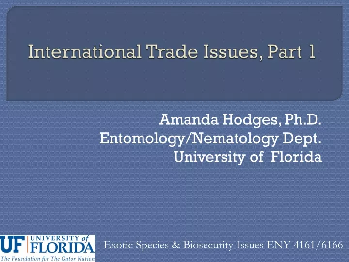 international trade issues part 1