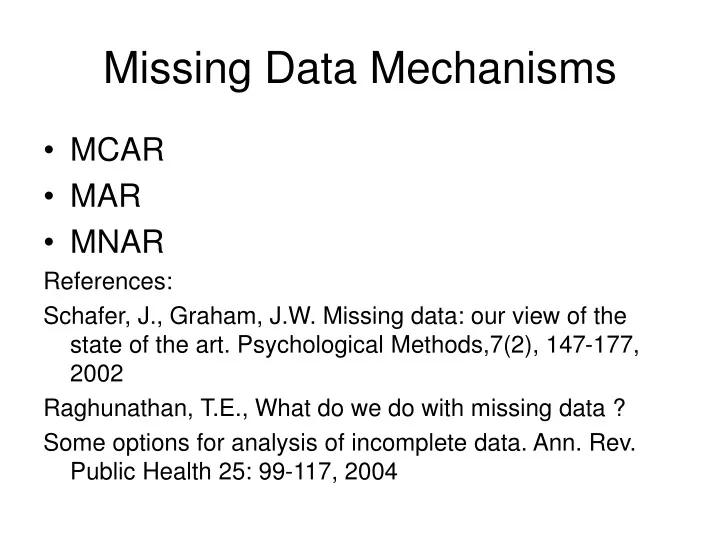 missing data mechanisms