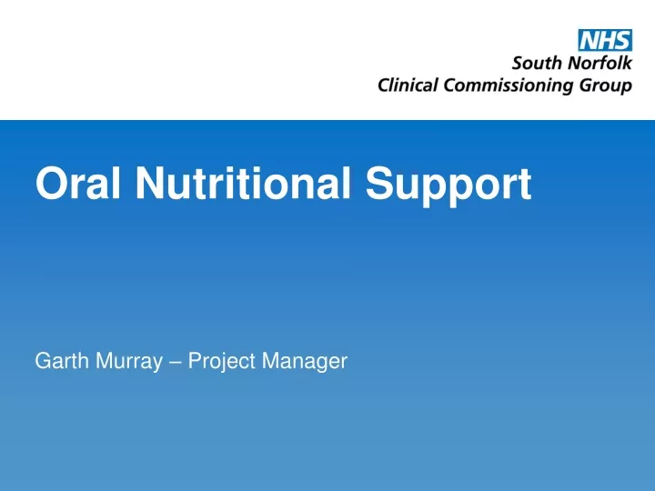 oral nutritional support