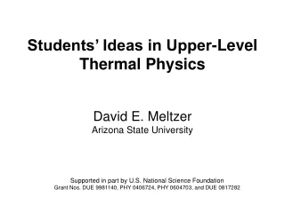 Students’ Ideas in Upper-Level Thermal Physics