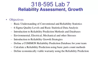 Reliability Assessment, Growth