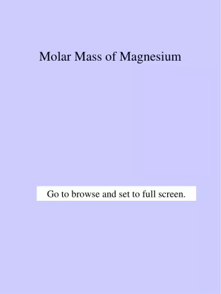 Molar Mass of Magnesium