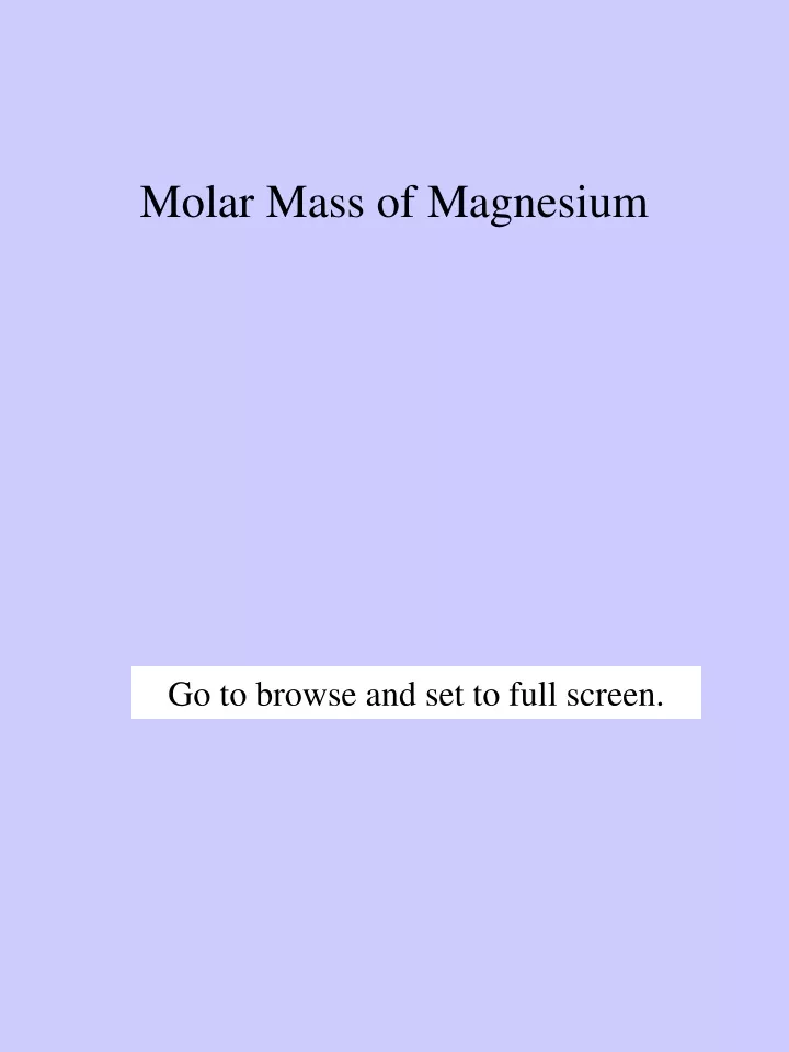 molar mass of magnesium