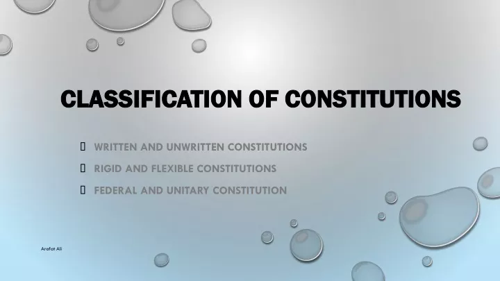 classification of constitutions
