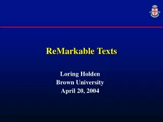 ReMarkable Texts