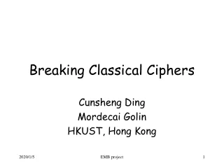 Breaking Classical Ciphers