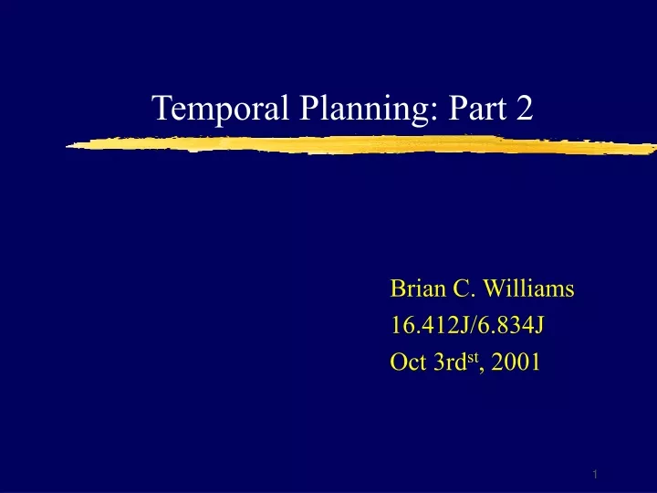 temporal planning part 2