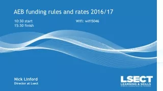 AEB funding rules and rates 2016/17
