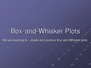 Box-and-Whisker Plots