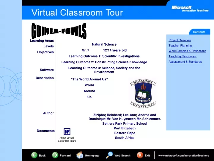 learning areas levels objectives software