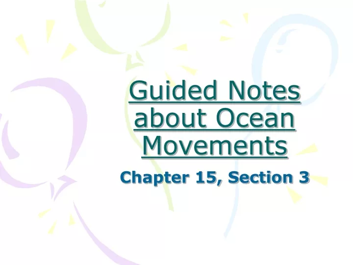 guided notes about ocean movements