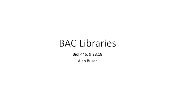 bac libraries