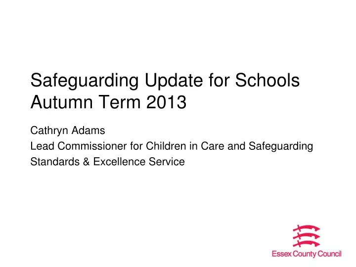 safeguarding update for schools autumn term 2013