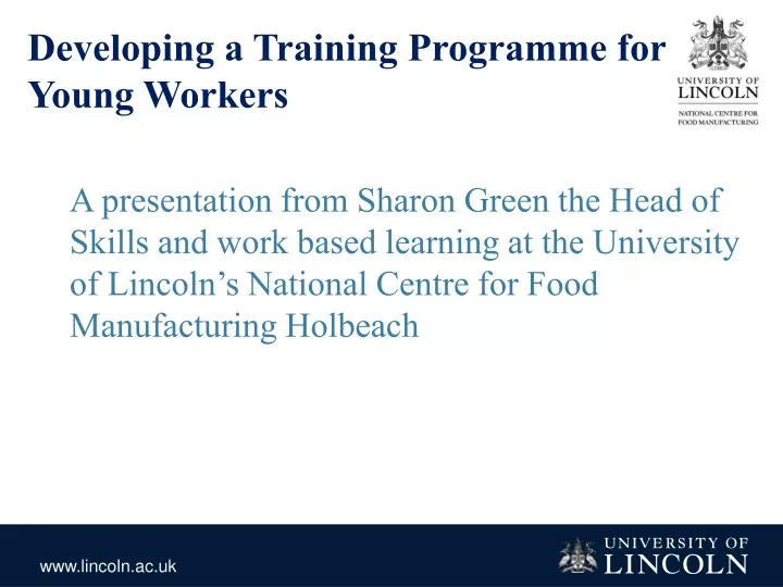 developing a training programme for young workers