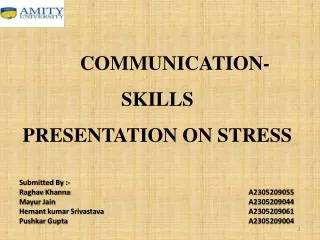 COMMUNICATION-SKILLS PRESENTATION ON STRESS