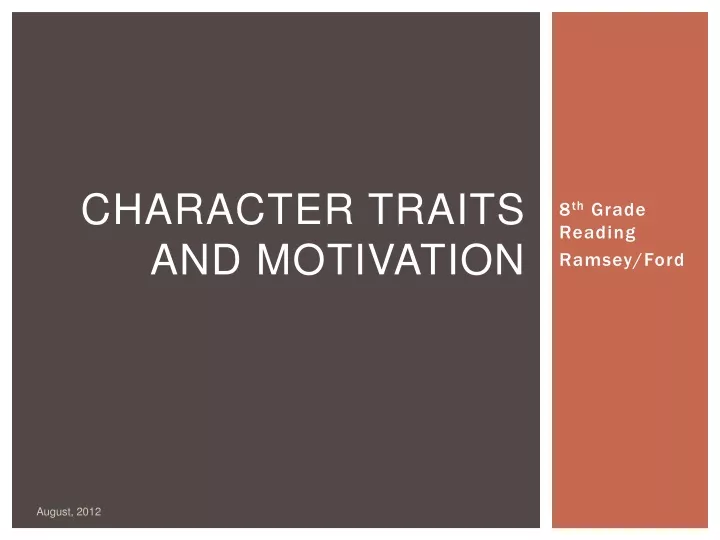 character traits and motivation