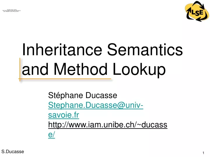 inheritance semantics and method lookup
