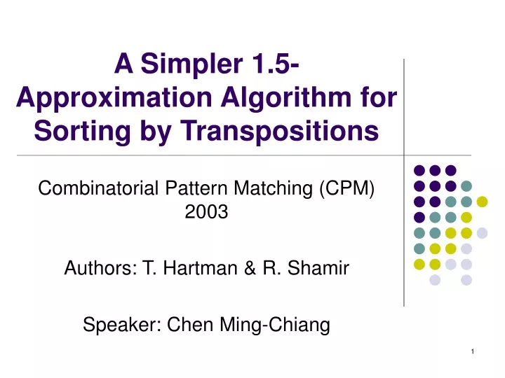 a simpler 1 5 approximation algorithm for sorting by transpositions