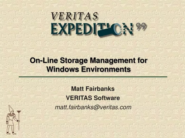 on line storage management for windows environments