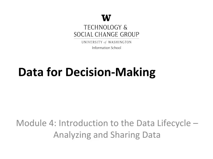 data for decision making