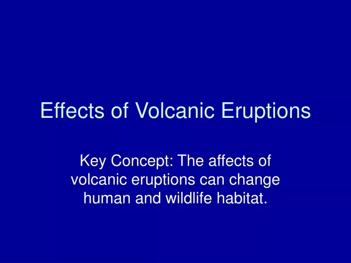 effects of volcanic eruptions