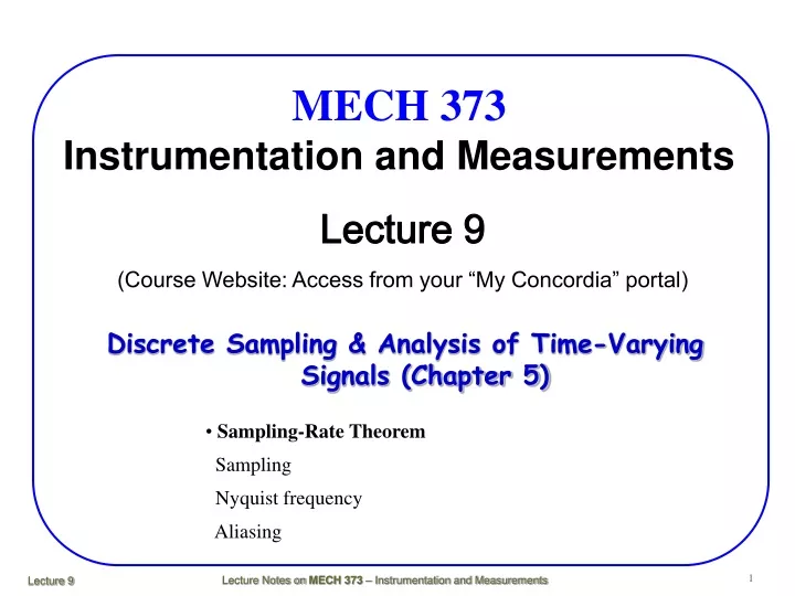 mech 373 instrumentation and measurements