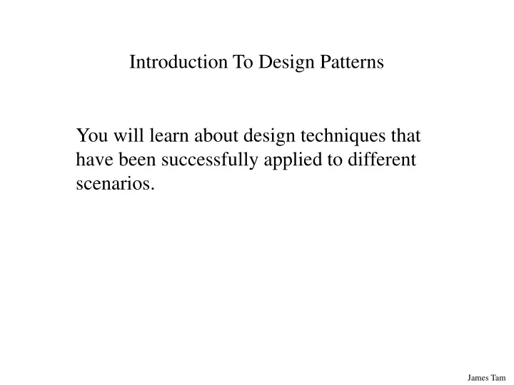 introduction to design patterns