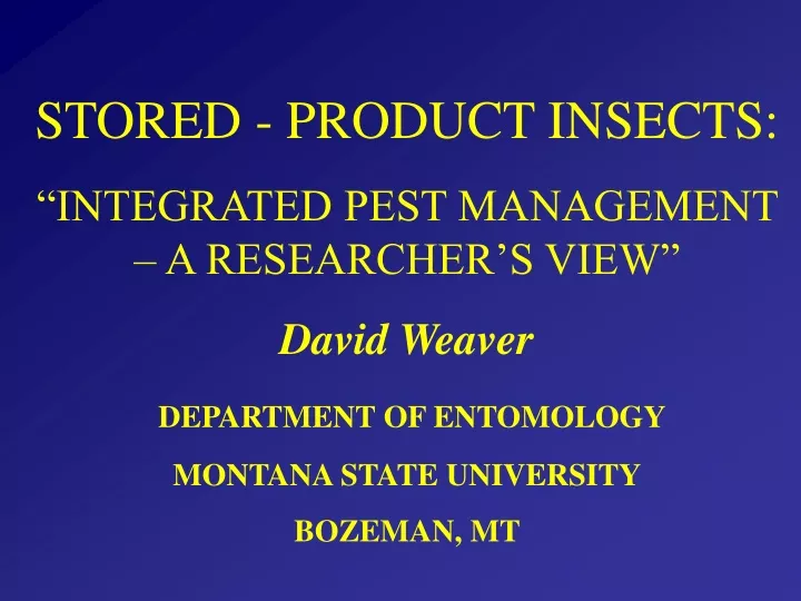 stored product insects integrated pest management