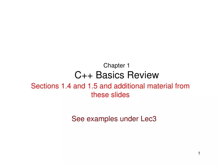 chapter 1 c basics review