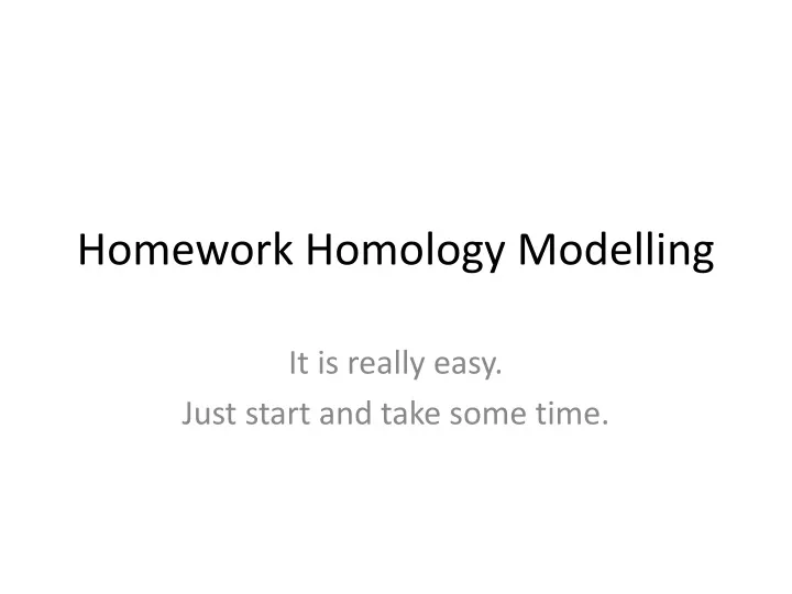 homework homology modelling