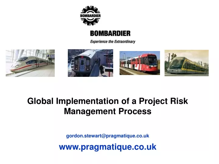 global implementation of a project risk management process