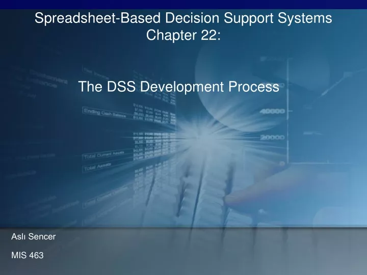 spreadsheet based decision support systems