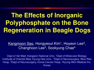 The Effects of Inorganic Polyphosphate on the Bone Regeneration in Beagle Dogs
