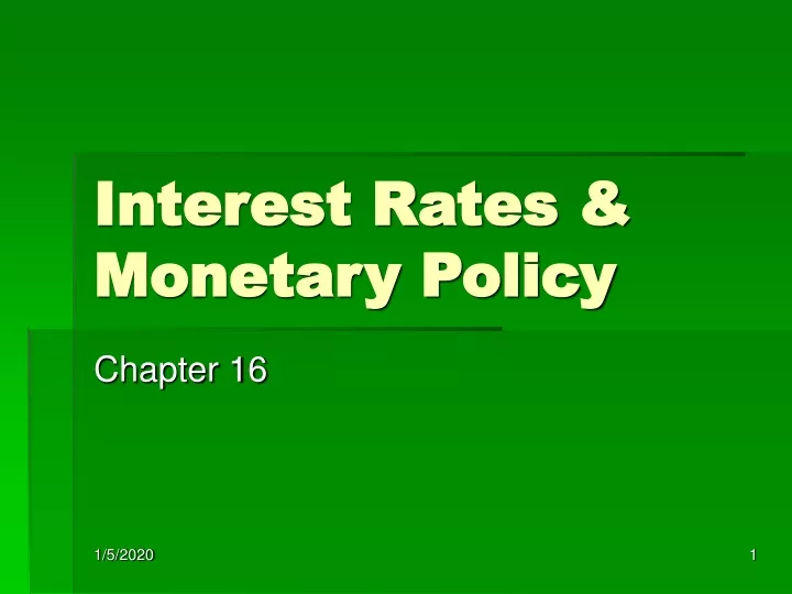 interest rates monetary policy