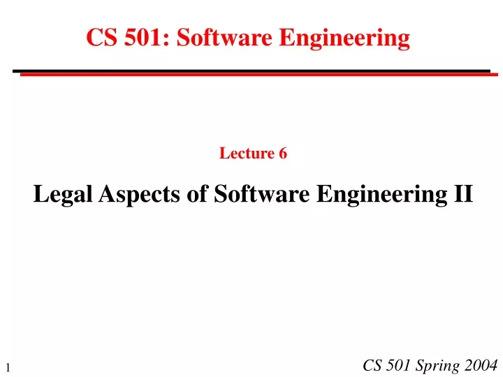 cs 501 software engineering