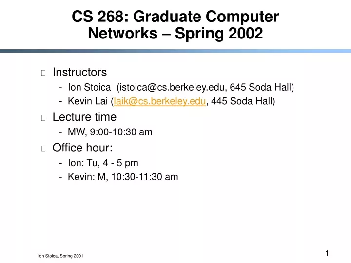 cs 268 graduate computer networks spring 2002